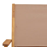 5 Piece Garden Dining Set Taupe Fabric and Solid Wood