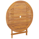 5 Piece Garden Dining Set Leaf Pattern Fabric and Solid Wood