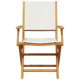 5 Piece Garden Dining Set Cream White Fabric and Solid Wood
