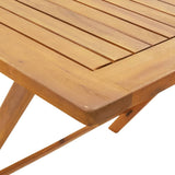 5 Piece Garden Dining Set Cream White Fabric and Solid Wood