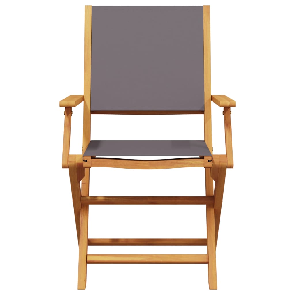 5 Piece Garden Dining Set Anthracite Fabric and Solid Wood