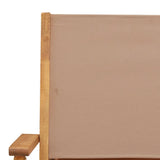 5 Piece Garden Dining Set Taupe Fabric and Solid Wood