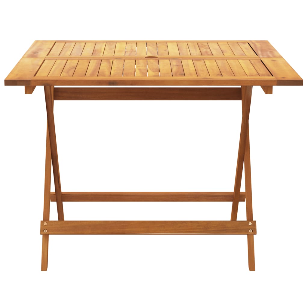 5 Piece Garden Dining Set Beige Fabric and Solid Wood