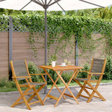 3 Piece Bistro Set Grey Polypropylene and Solid Wood