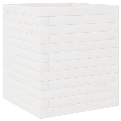 Garden Planter White 40x40x46 cm Solid Wood Pine