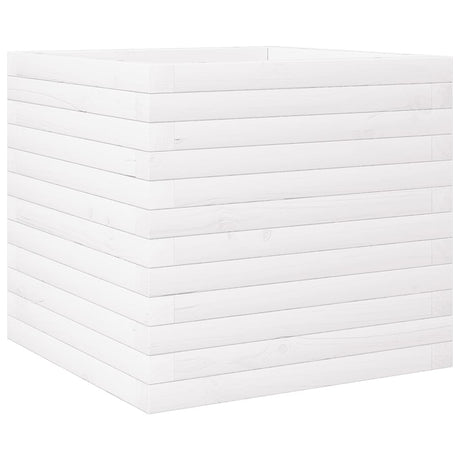 Garden Planter White 50x50x46 cm Solid Wood Pine