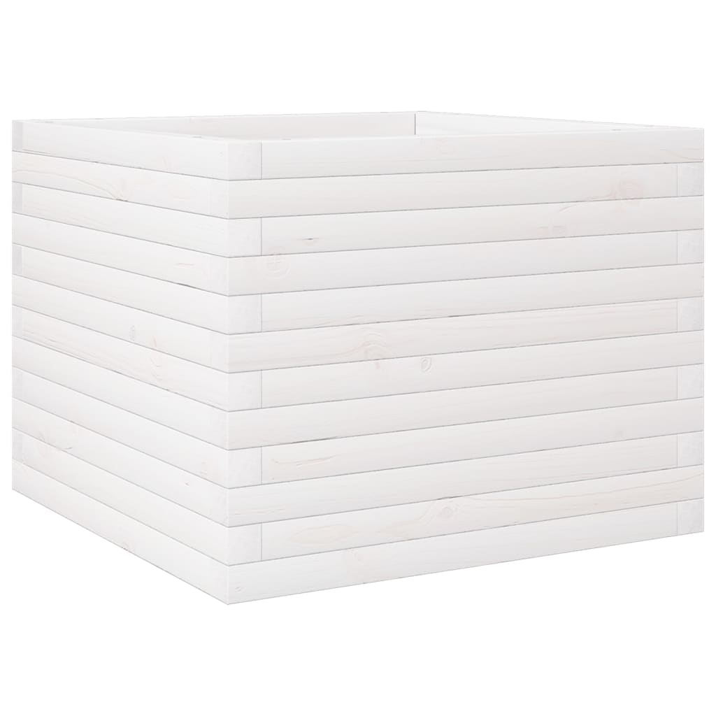 Garden Planter White 60x60x46 cm Solid Wood Pine