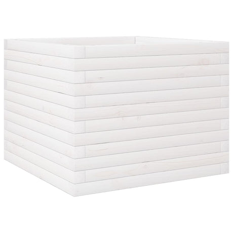 Garden Planter White 60x60x46 cm Solid Wood Pine