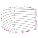 Garden Planter Wax Brown 60x60x46 cm Solid Wood Pine