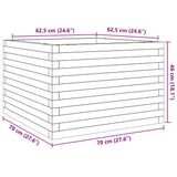 Garden Planter Wax Brown 70x70x46 cm Solid Wood Pine
