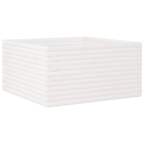 Garden Planter White 90x90x46 cm Solid Wood Pine