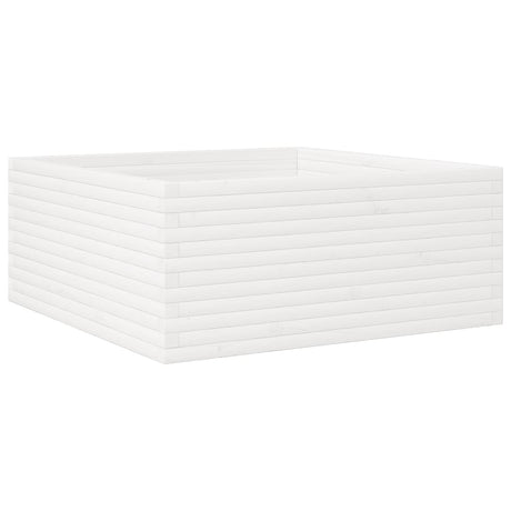 Garden Planter White 110x110x46 cm Solid Wood Pine