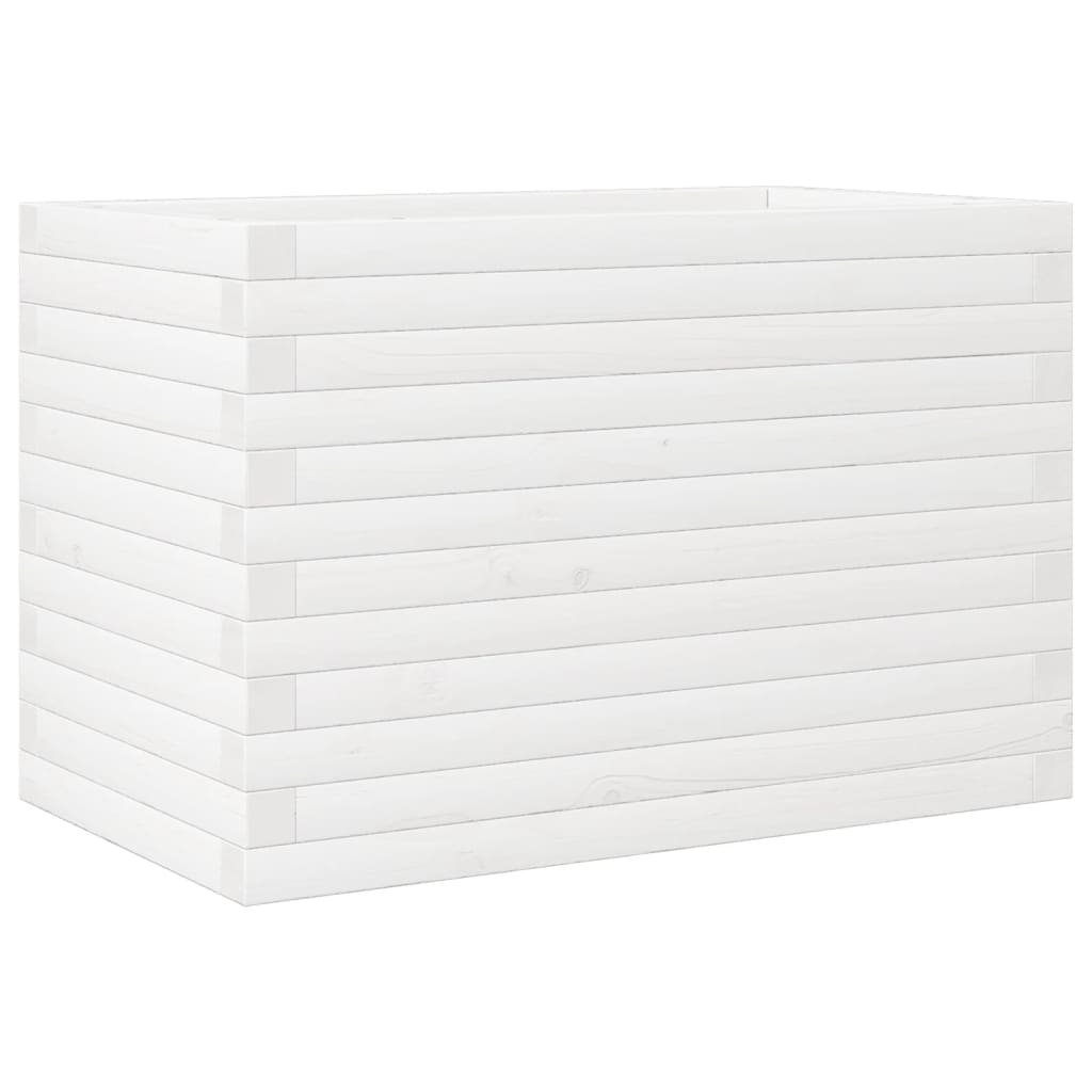 Garden Planter White 70x40x46 cm Solid Wood Pine