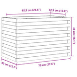 Garden Planter White 70x40x46 cm Solid Wood Pine