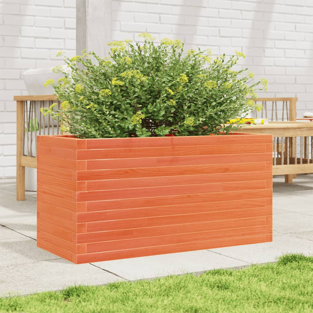 Garden Planter Wax Brown 90x40x46 cm Solid Wood Pine
