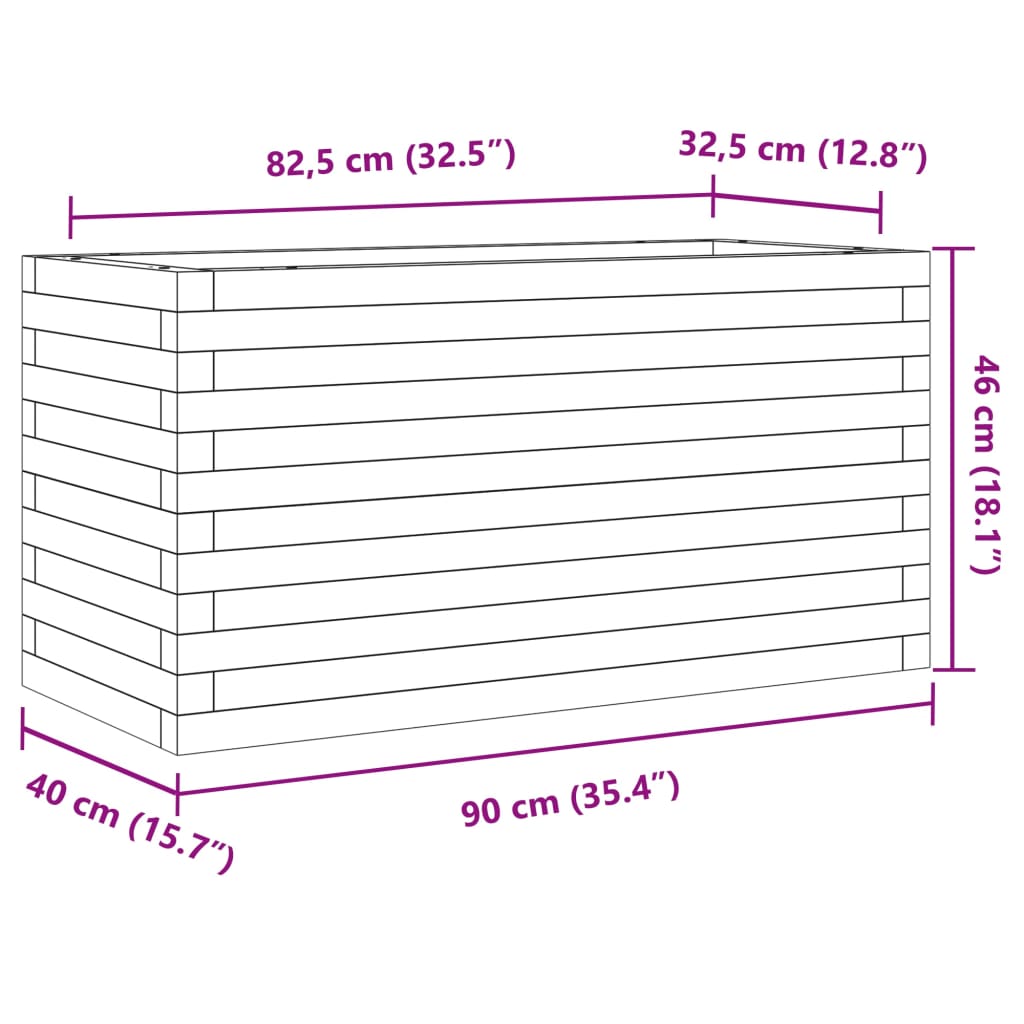 Garden Planter 90x40x46 cm Impregnated Wood Pine