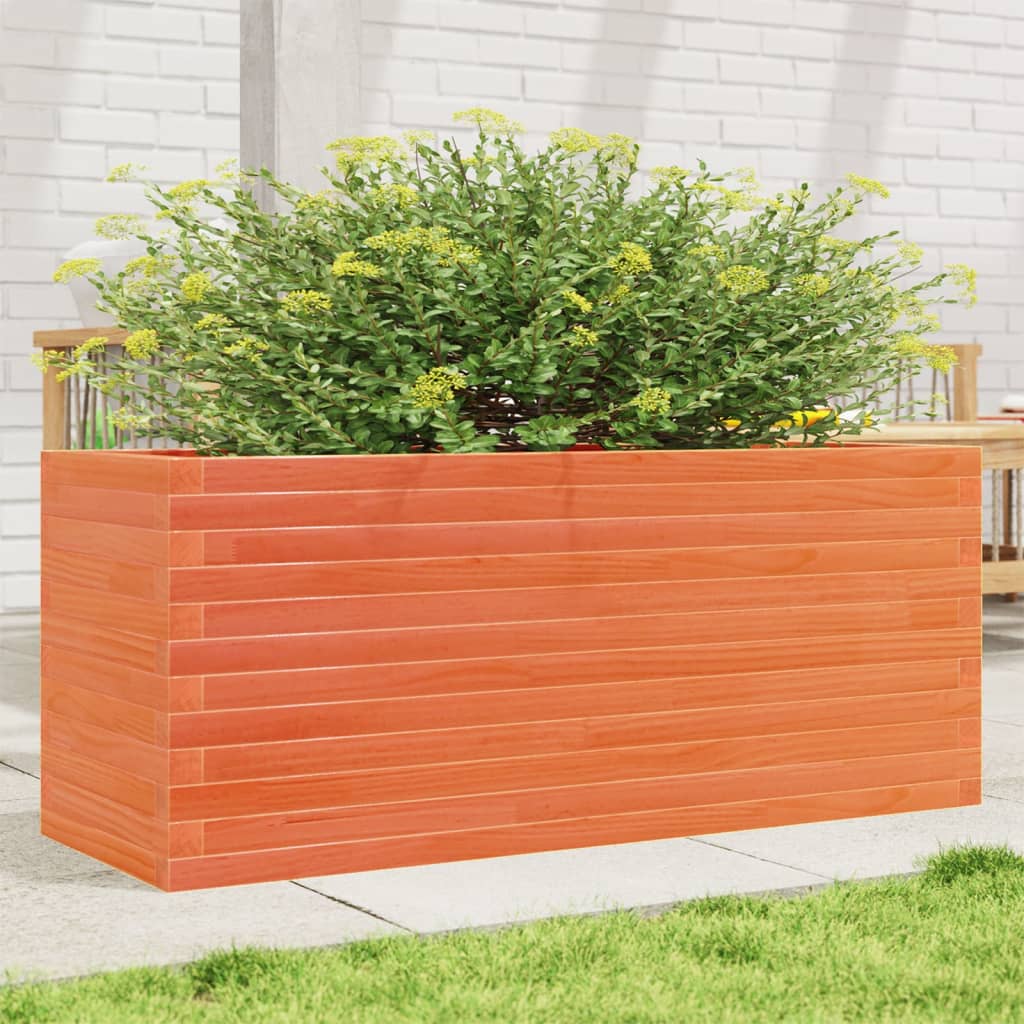 Garden Planter Wax Brown 110x40x46 cm Solid Wood Pine