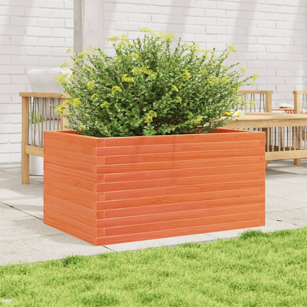 Garden Planter Wax Brown 90x60x46 cm Solid Wood Pine