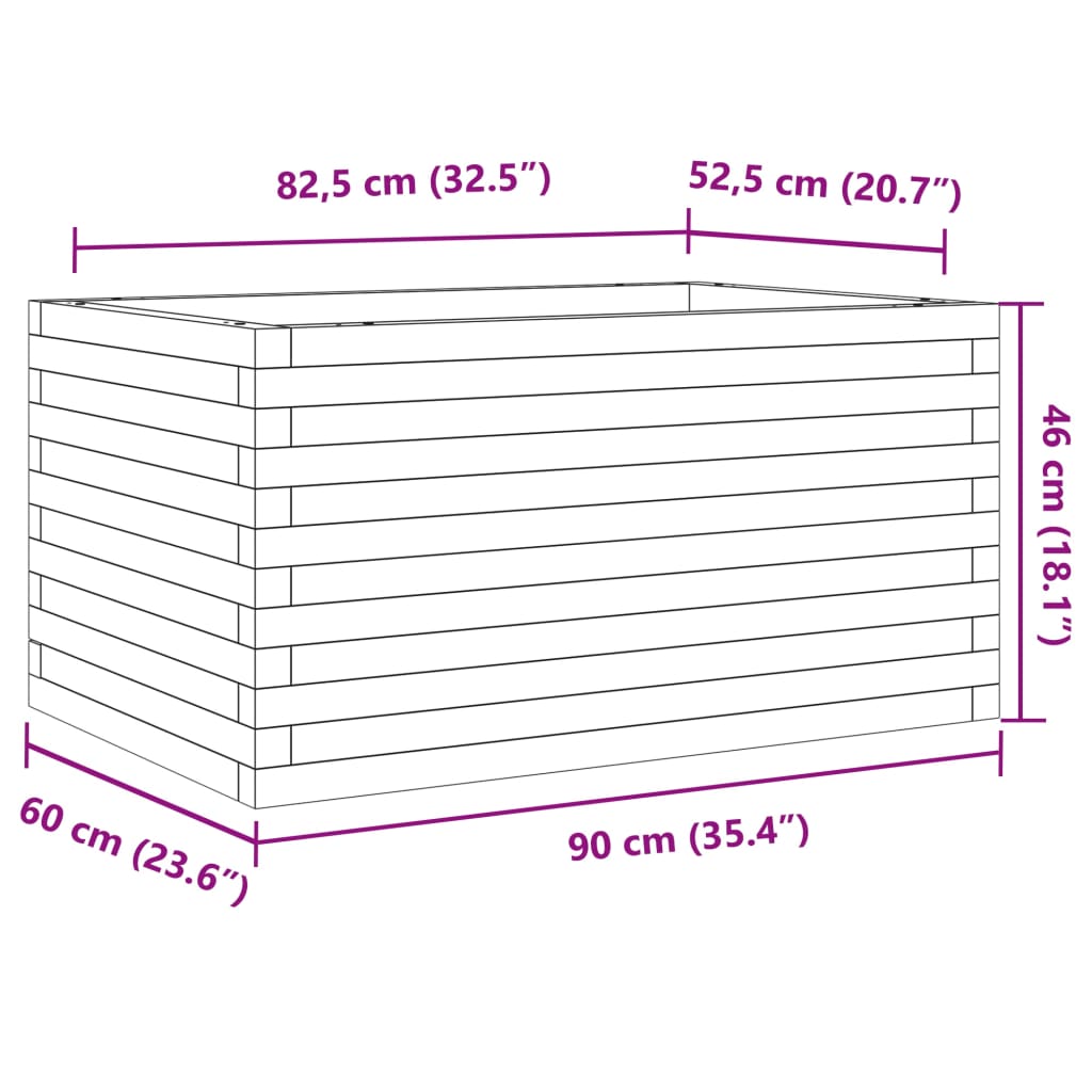 Garden Planter 90x60x46 cm Impregnated Wood Pine