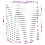 Garden Planter White 50x50x68.5 cm Solid Wood Pine