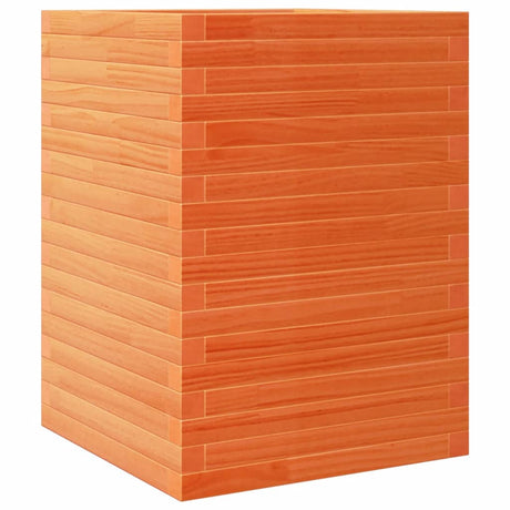 Garden Planter Wax Brown 50x50x68.5 cm Solid Wood Pine
