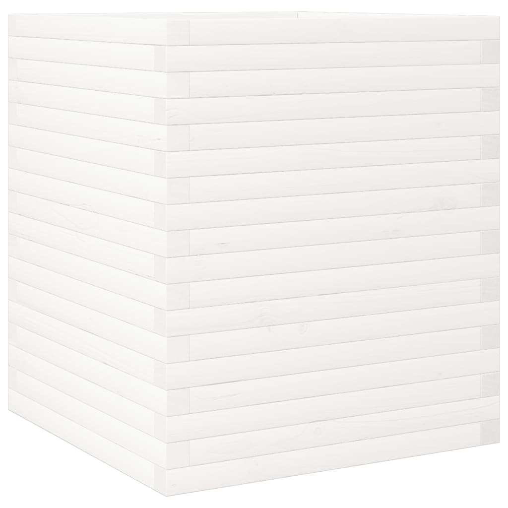 Garden Planter White 60x60x68.5 cm Solid Wood Pine