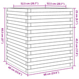 Garden Planter White 60x60x68.5 cm Solid Wood Pine