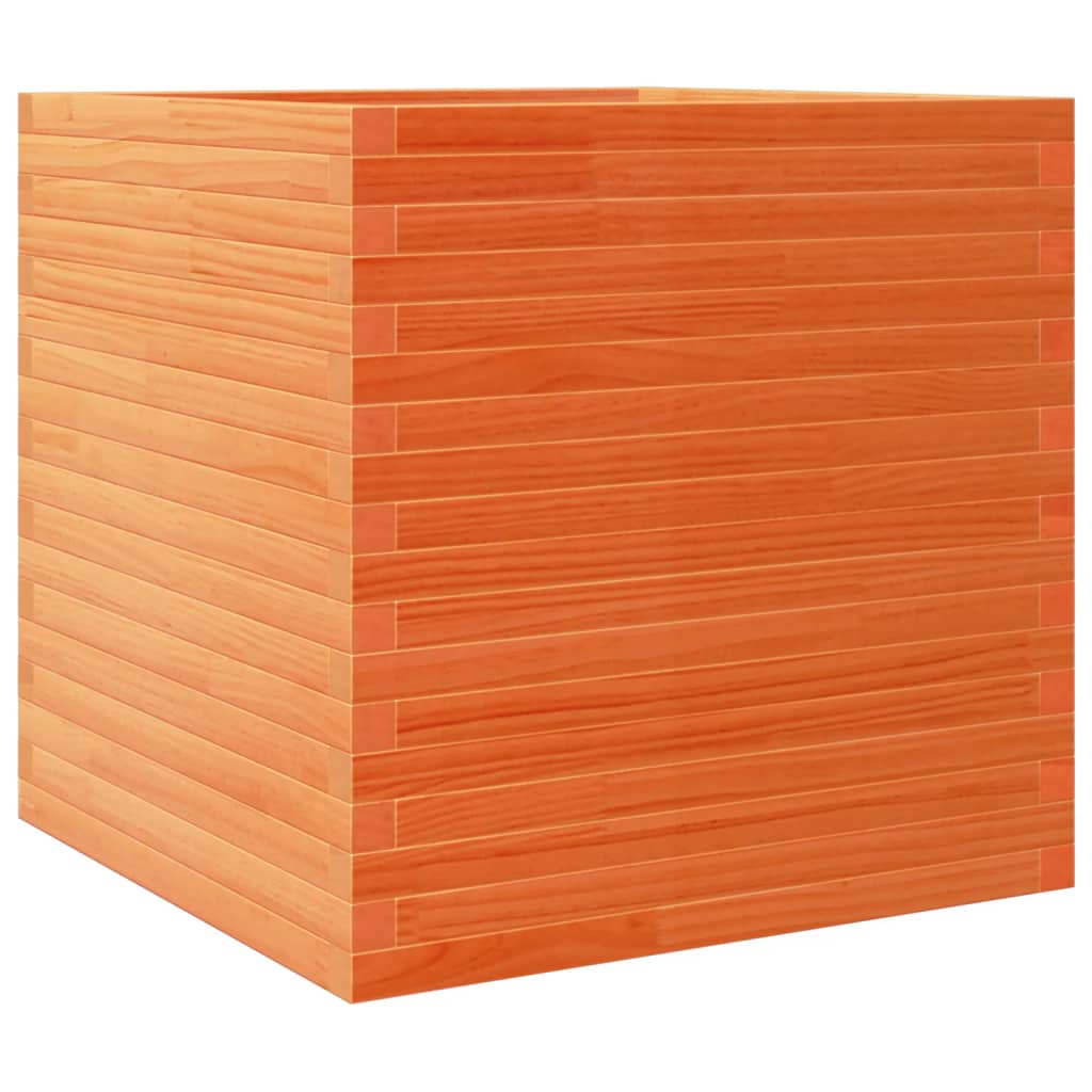 Garden Planter Wax Brown 70x70x68.5 cm Solid Wood Pine