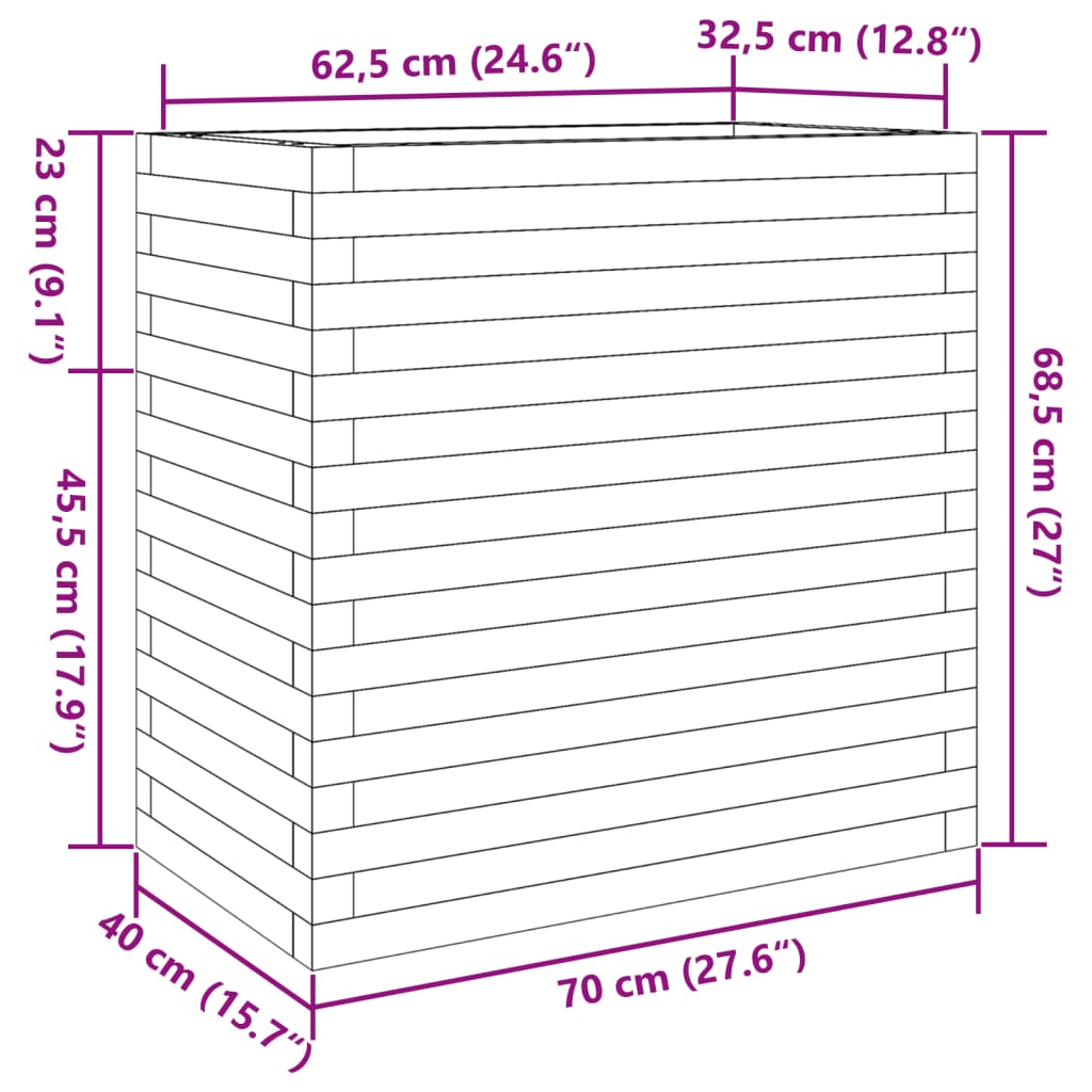 Garden Planter 70x40x68.5 cm Impregnated Wood Pine