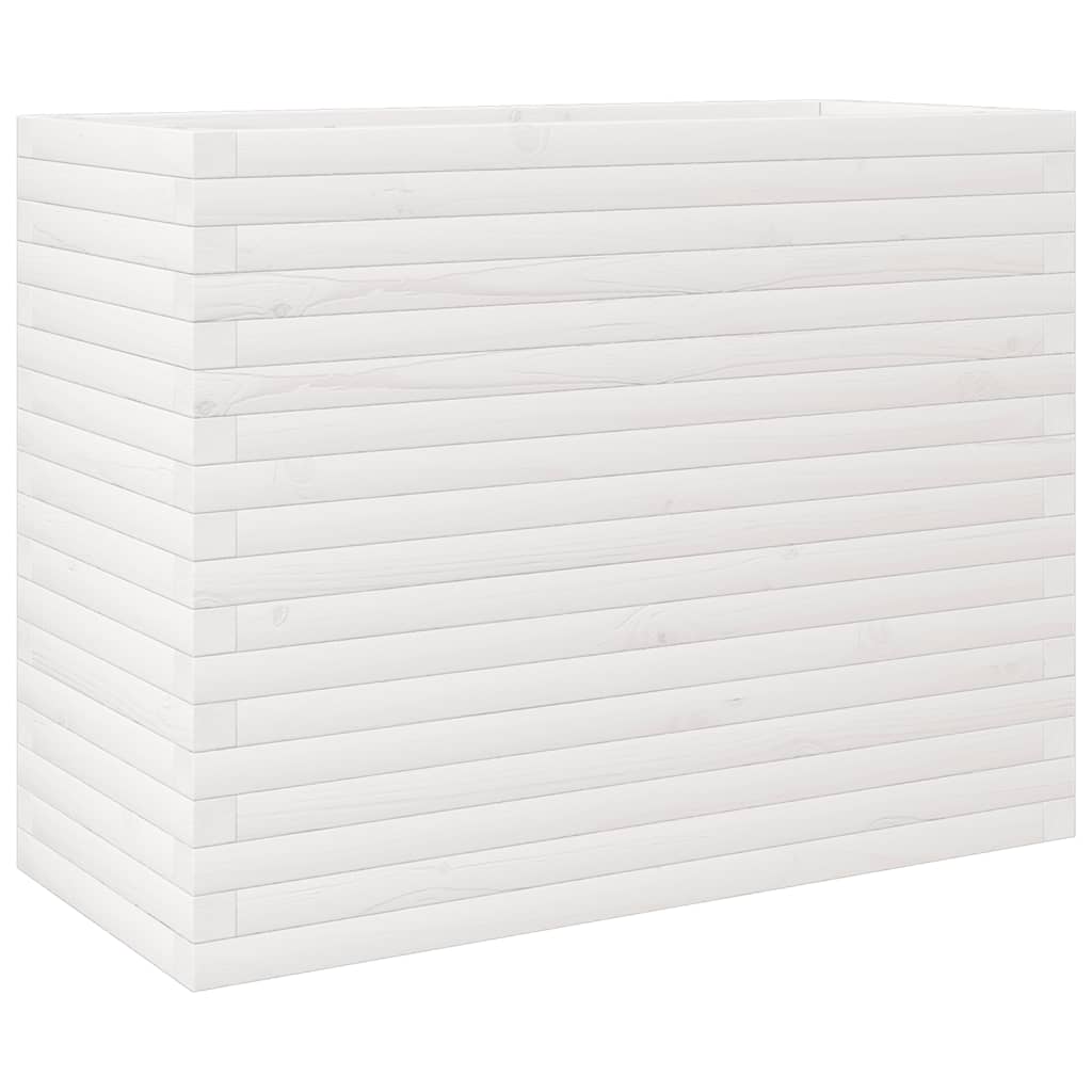 Garden Planter White 90x40x68.5 cm Solid Wood Pine