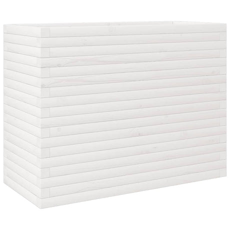 Garden Planter White 90x40x68.5 cm Solid Wood Pine