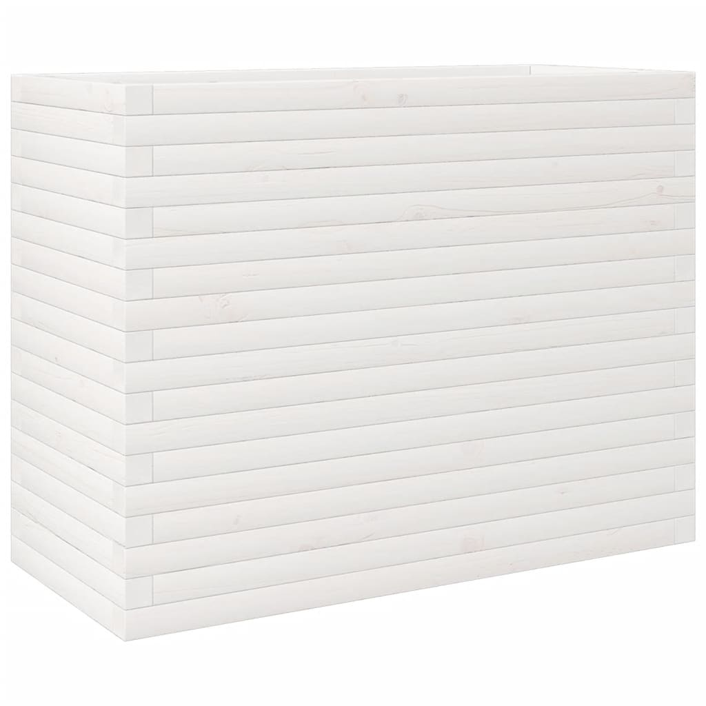 Garden Planter White 90x40x68.5 cm Solid Wood Pine