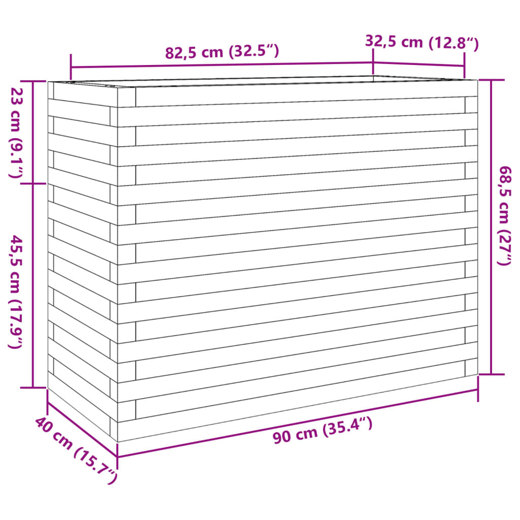 Garden Planter 90x40x68.5 cm Solid Wood Douglas