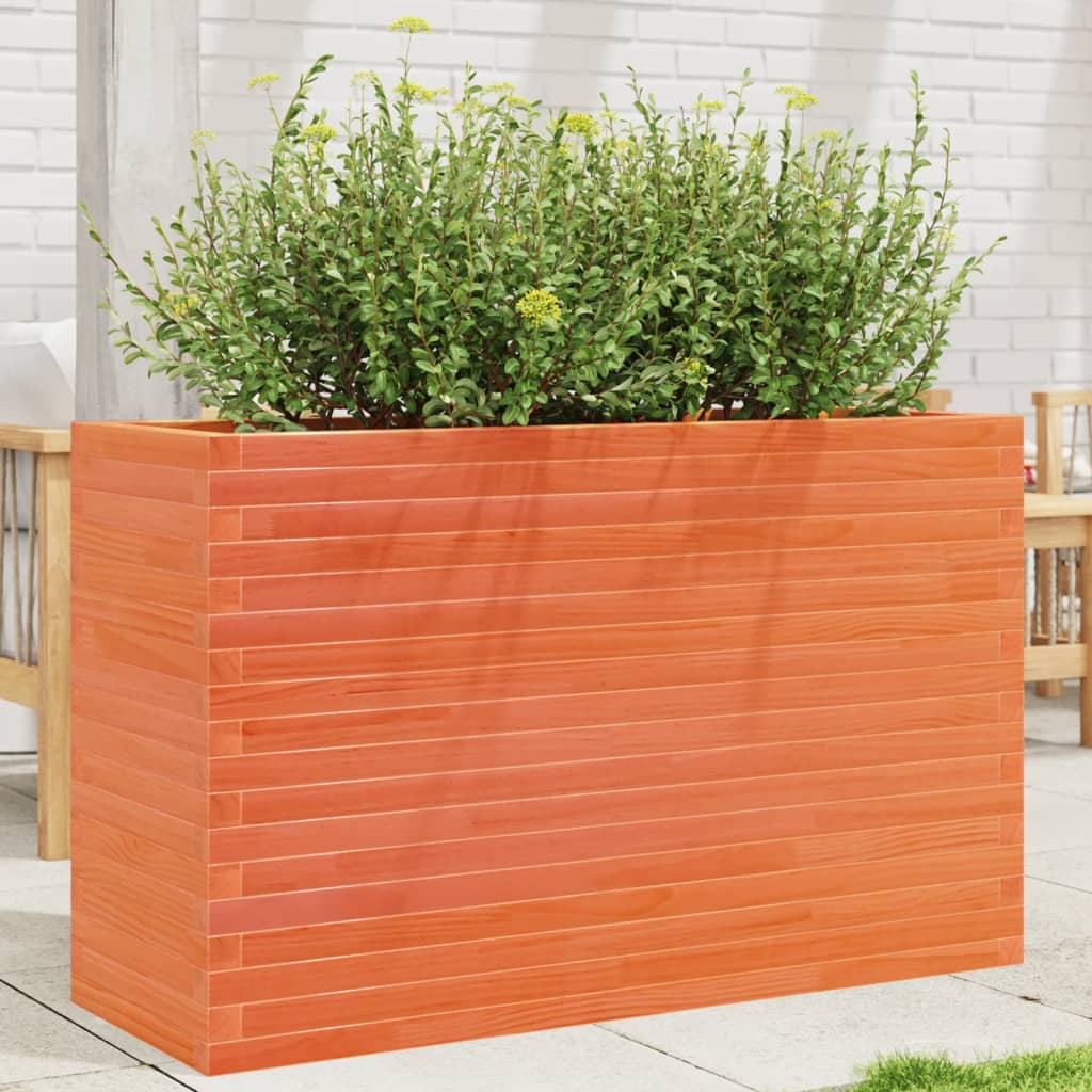 Garden Planter Wax Brown 110x40x68.5 cm Solid Wood Pine