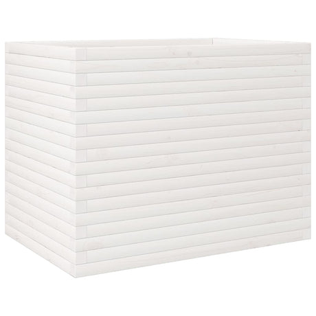 Garden Planter White 90x60x68.5 cm Solid Wood Pine
