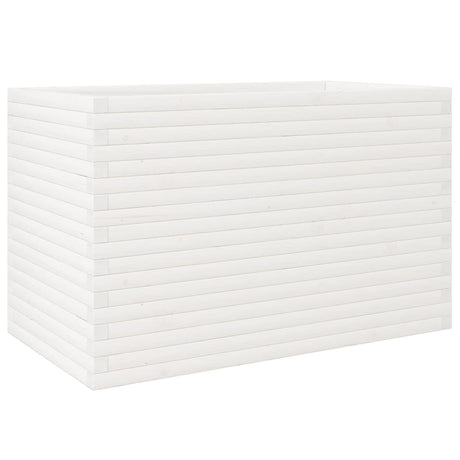 Garden Planter White 110x60x68.5 cm Solid Wood Pine