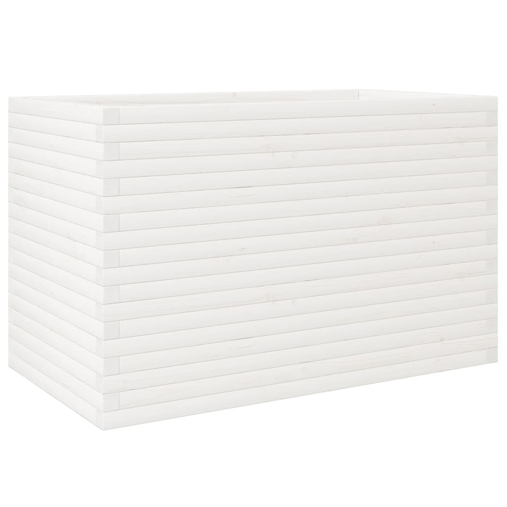 Garden Planter White 110x60x68.5 cm Solid Wood Pine