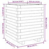 Garden Planter White 40x40x49.5 cm Solid Wood Pine
