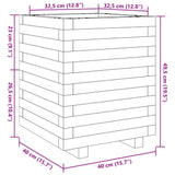 Garden Planter Wax Brown 40x40x49.5 cm Solid Wood Pine