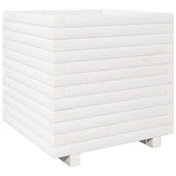 Garden Planter White 50x50x49.5 cm Solid Wood Pine