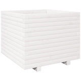 Garden Planter White 60x60x49.5 cm Solid Wood Pine