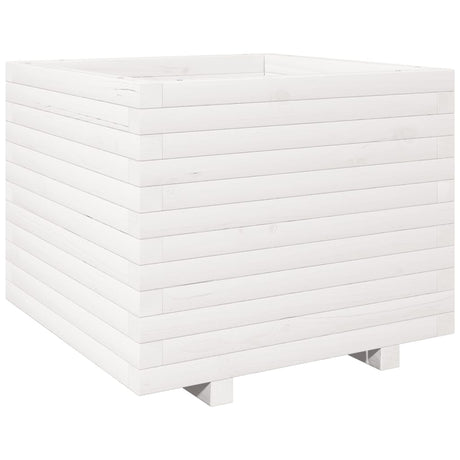 Garden Planter White 60x60x49.5 cm Solid Wood Pine