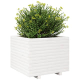 Garden Planter White 60x60x49.5 cm Solid Wood Pine