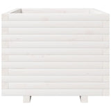 Garden Planter White 60x60x49.5 cm Solid Wood Pine