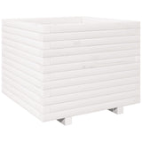 Garden Planter White 60x60x49.5 cm Solid Wood Pine
