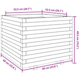 Garden Planter White 60x60x49.5 cm Solid Wood Pine