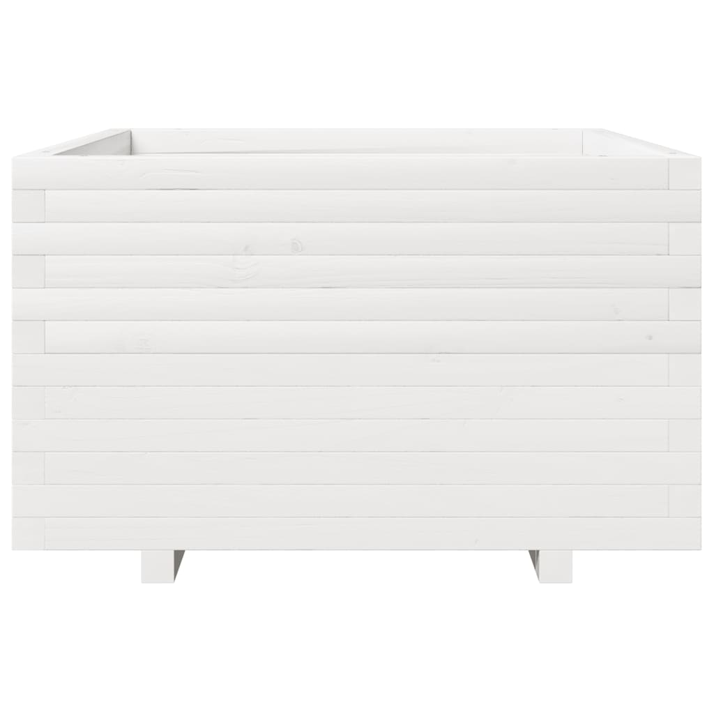 Garden Planter White 80x80x49.5 cm Solid Wood Pine