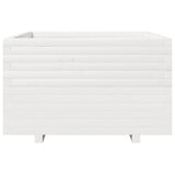 Garden Planter White 80x80x49.5 cm Solid Wood Pine
