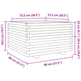 Garden Planter Wax Brown 80x80x49.5 cm Solid Wood Pine
