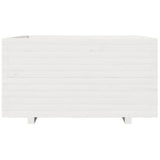 Garden Planter White 90x90x49.5 cm Solid Wood Pine